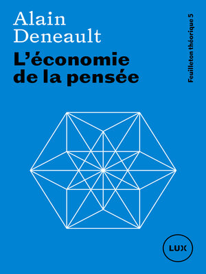 cover image of L'économie de la pensée